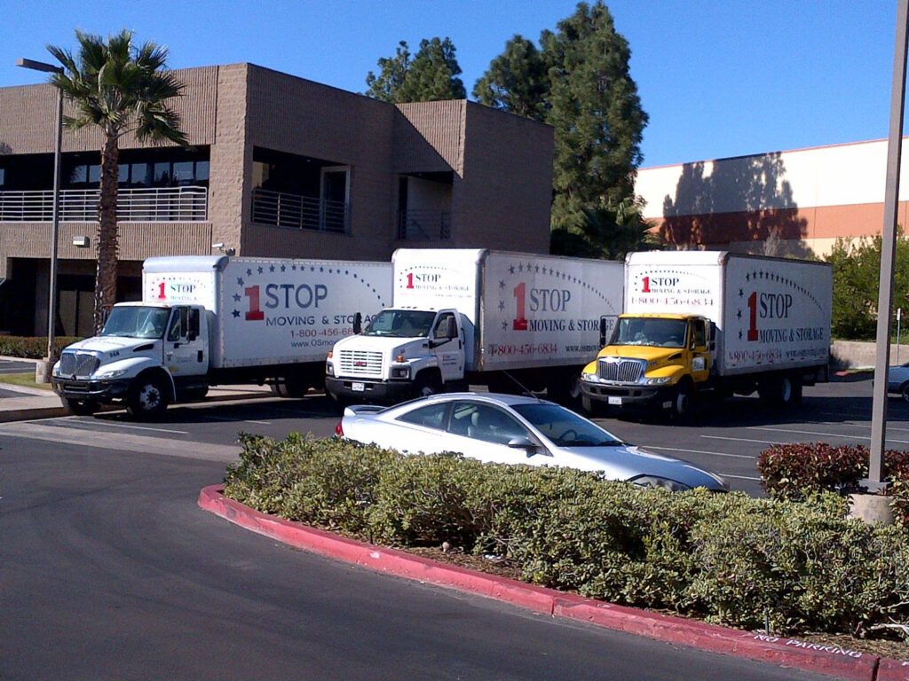 San Diego Parked One Stop Moving and Storage Trucks