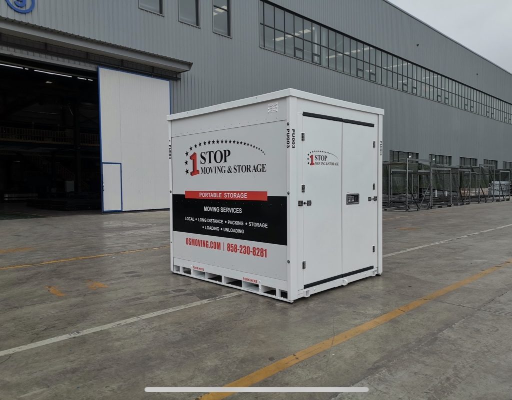 One Stop Moving & Storage portable container at the storage facility