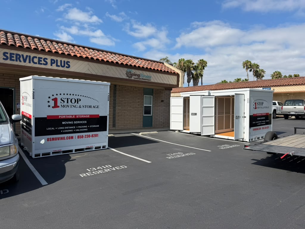 One Stop Moving & Storage delivering portable storage containers on-site in San Diego